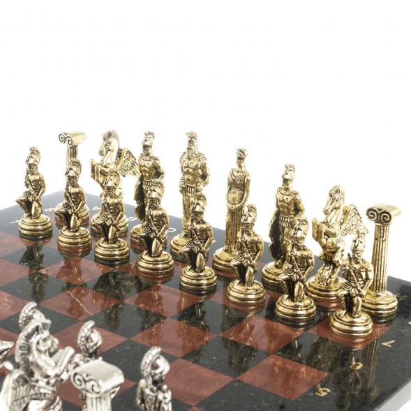 Шахматы &amp;quot;Восточные&amp;quot; доска 40х40 см лемезит змеевик фигуры металл 122627