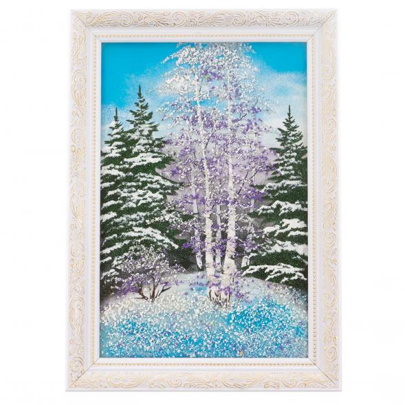 Картина &amp;quot;Зимний пейзаж&amp;quot; багет 24х34 см, каменная крошка 111286