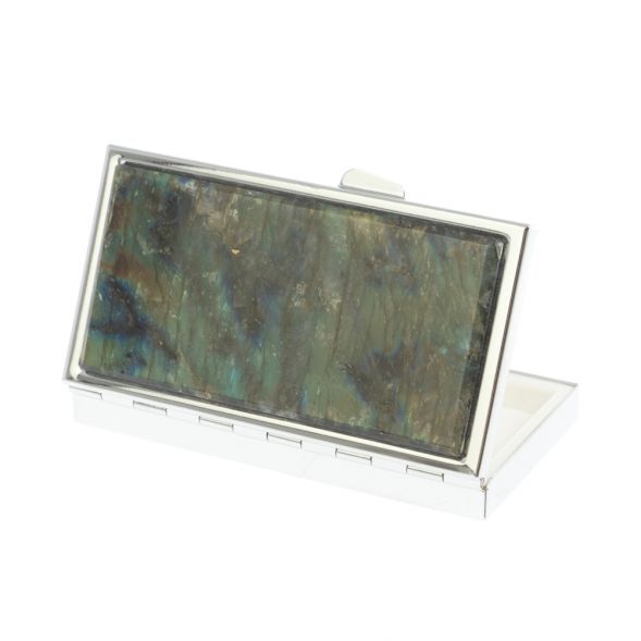 Таблетница на 7 отделений камень лабрадор серебристая 127198