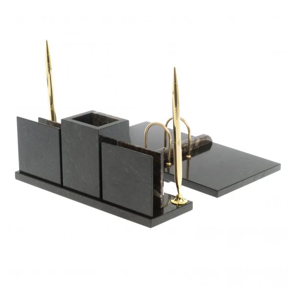 Настольный набор &amp;quot;Офисный&amp;quot; с гербом РФ из конгломерата 127522