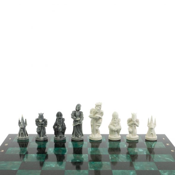 Шахматы &amp;quot;Средневековье&amp;quot; шабровский змеевик 40х40 см 129362