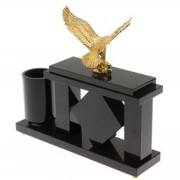 Настольный мини-набор "Орел" из малахита