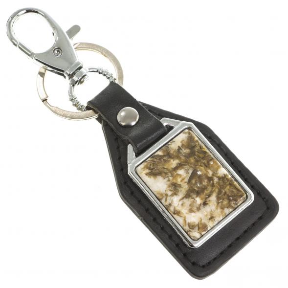 Брелок для ключей с накладкой из мусковита болотного 123453