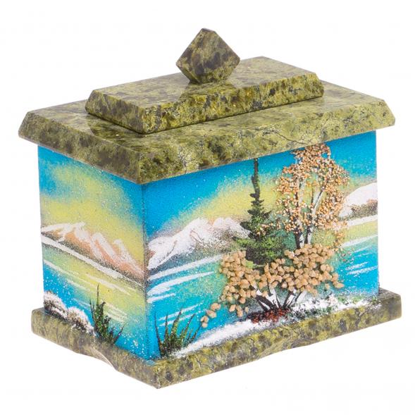 Шкатулка с рисунком из каменой крошки &amp;quot;Весна&amp;quot; 10,5х7х10 см 125069
