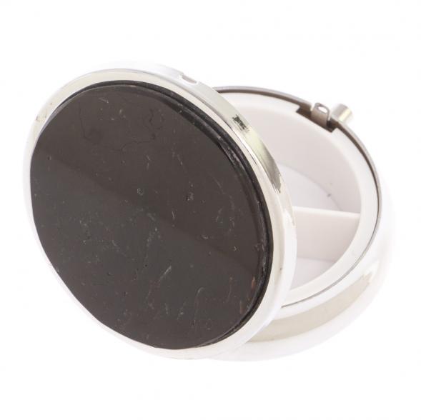 Таблетница на 3 отделения камень турмалин шерл цвет серебро 126512