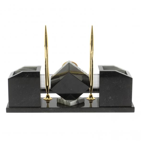 Настольный набор &amp;quot;Куб&amp;quot; из серого мрамора 127044