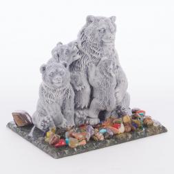 Сувенир "Медведица с медвежатами" из мрамолита