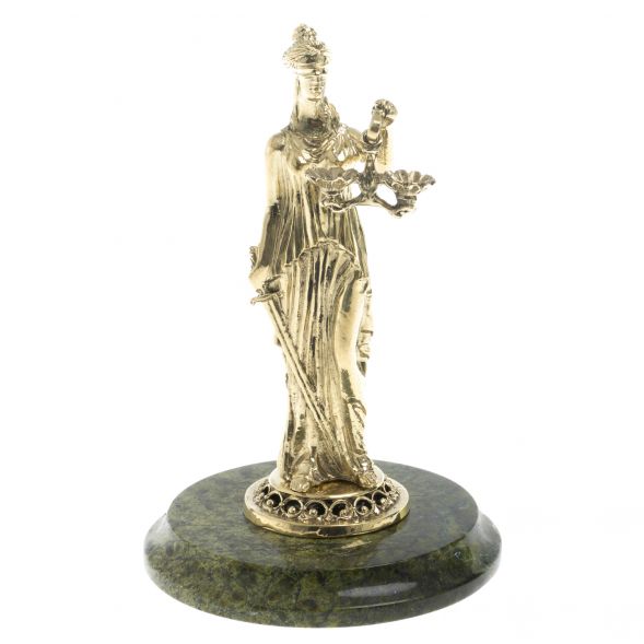 Статуэтка &amp;quot;Фемида&amp;quot; на подставке из баженовского змеевика 128608