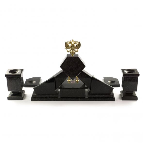 Письменный набор &amp;quot;Гербовый&amp;quot; из яшмы с настольным ковриком 121022