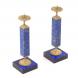 Декоративные подсвечники из натурального камня лазурит с бронзой пара 121853