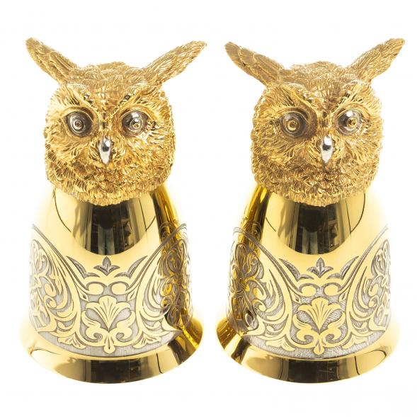 Стопки перевертыши &amp;quot;Филин&amp;quot; 70 мл 2 шт в подарочной упаковке Златоуст 123645