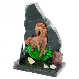 Сувенир "Лошадка" камень змеевик 60х100х120 мм 500 гр.