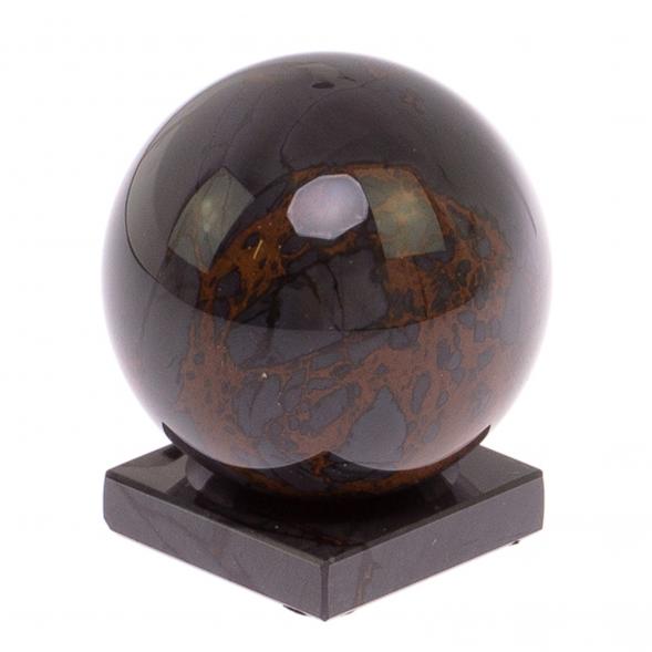 Шар на подставке из серого обсидиана 7 см 125452