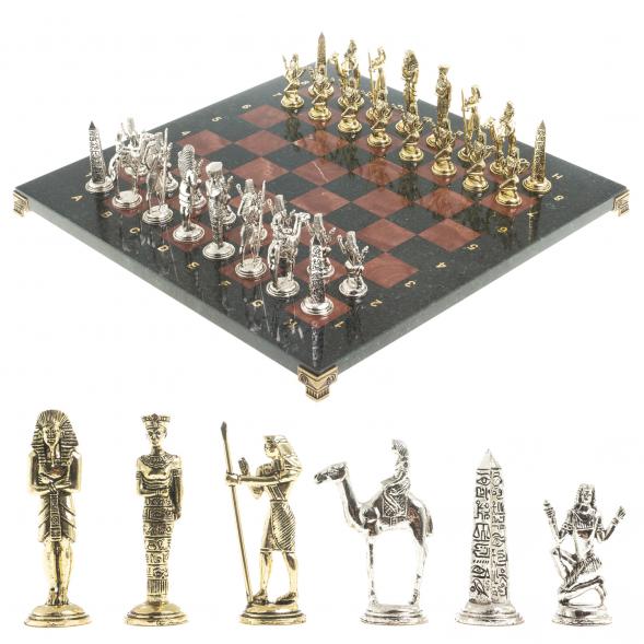 Шахматы &amp;quot;Древний Египет&amp;quot; доска 40х40 см лемезит змеевик 122630