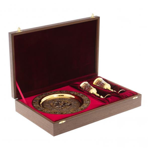 Набор фужеров на подносе &amp;quot;Лилии&amp;quot; 70 мл Златоуст 122319