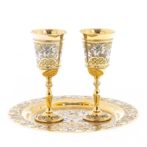 Набор фужеров на подносе &amp;quot;Лилии&amp;quot; 70 мл Златоуст 122319