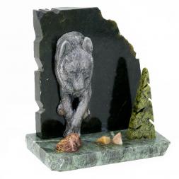 Сувенир "Волк" камень змеевик