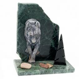 Сувенир "Волк" камень змеевик