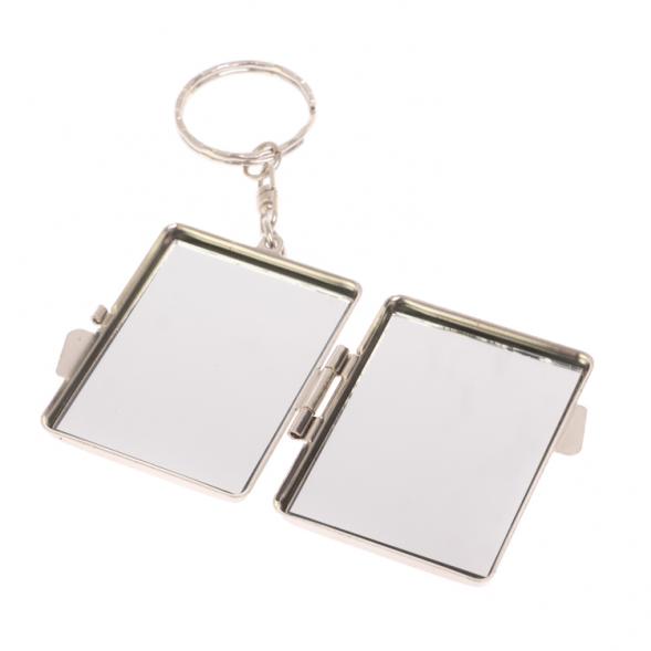 Складное зеркало брелок из сиреневого флюорита прямоугольное 126592