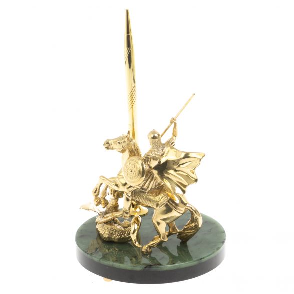 Статуэтка &amp;quot;Георгий Победоносец&amp;quot; на нефрите 13х13х17 см 127685