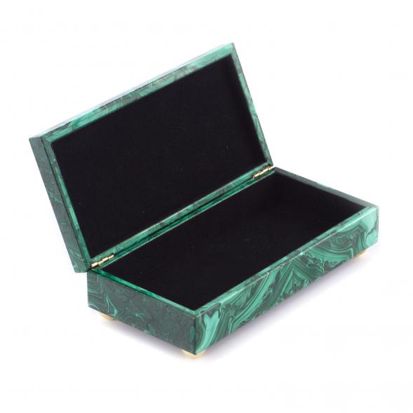 Шкатулка для денег Купюра камень малахит 17,5х8,5х5 см 121295