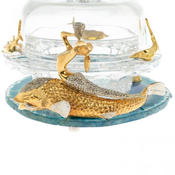 Икорница &amp;quot;Дары моря&amp;quot; камень агат 124079