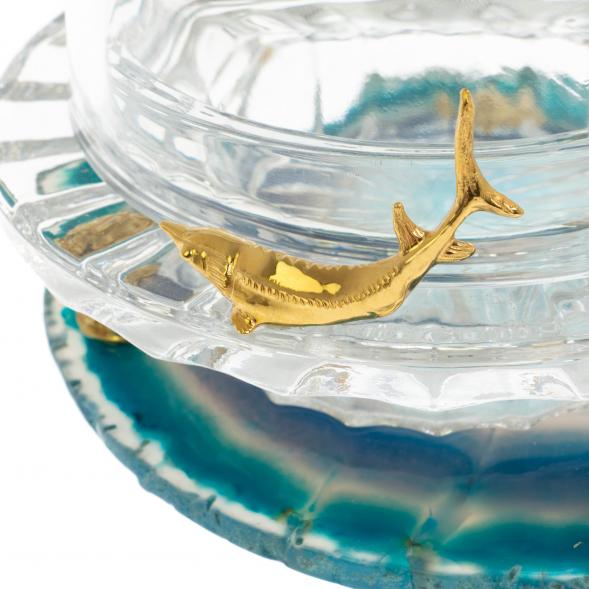 Икорница &amp;quot;Дары моря&amp;quot; камень агат 124079