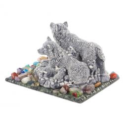 Сувенир "Семейство волков" из мрамолита
