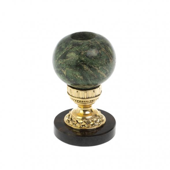 Подсвечник из бронзы &amp;quot;Шар&amp;quot; змеевик офиокальцит 128762