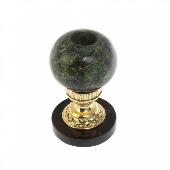 Подсвечник из бронзы &amp;quot;Шар&amp;quot; змеевик офиокальцит 128762