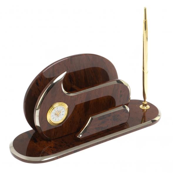 Настольный набор &amp;quot;Элегант&amp;quot; камень обсидиан 121951