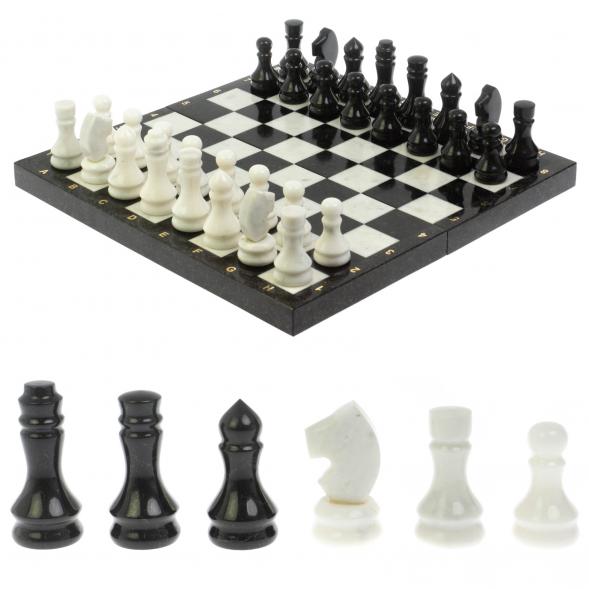 Шахматы из мрамора и гранита 3 в 1: шахматы, шашки, нарды 128763