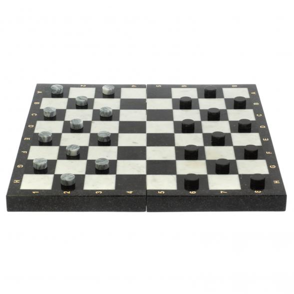 Шахматы из мрамора и гранита 3 в 1: шахматы, шашки, нарды 128763