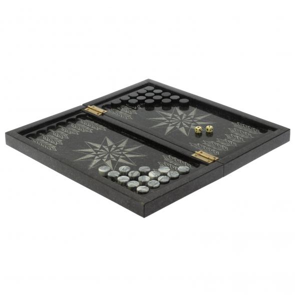 Шахматы из мрамора и гранита 3 в 1: шахматы, шашки, нарды 128763