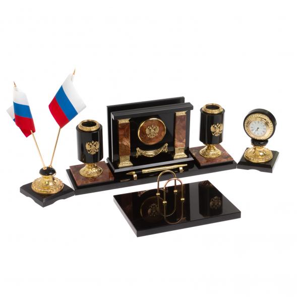 Настольный набор из яшмы &amp;quot;Россия&amp;quot; 113223