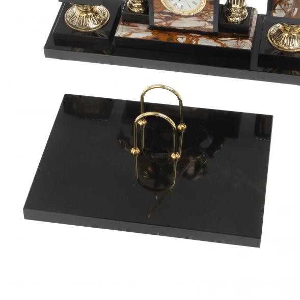 Письменный прибор &amp;quot;Георгий Победоносец&amp;quot; камень яшма бронза 117875