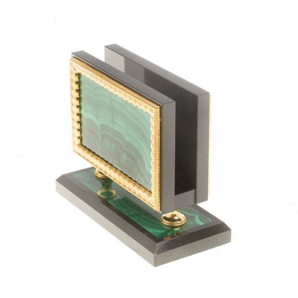 Визитница из малахита с позолотой  Златоуст 124254