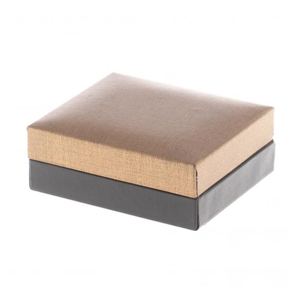 Набор запонки прямоугольные и зажим для галстука камень серафинит 124491