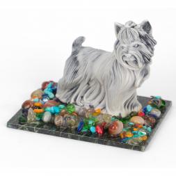 Сувенир "Собака йорк терьер" из мрамолита