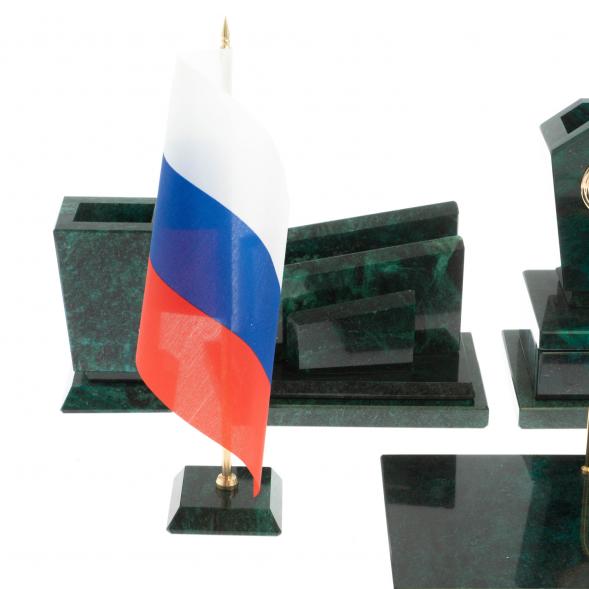 Настольный набор &amp;quot;Бюрократ&amp;quot; камень змеевик 121226