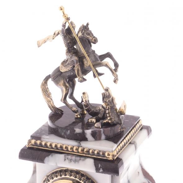 Декоративные часы из бронзы и натурального мрамора &amp;quot;Святой Георгий&amp;quot; 121929