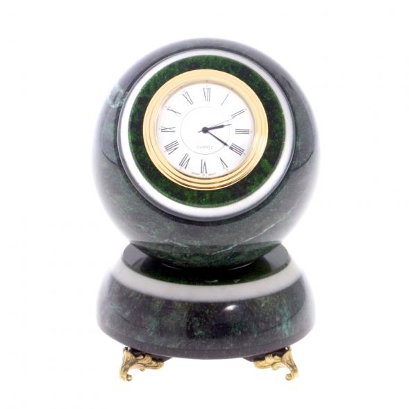 Настольные часы &amp;quot;Шар Антистресс&amp;quot; 10,5 см на подставке змеевик 122205