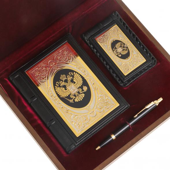 Подарочный набор &amp;quot;Держава&amp;quot; ежедневник, визитница и ручка Parker 122399