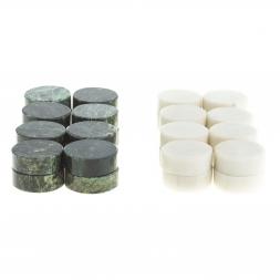 Игровые фишки для нард шашек 25 мм мрамор змеевик 32 штуки