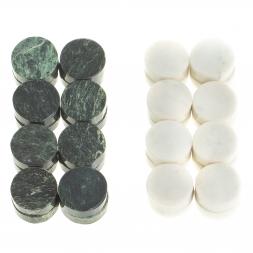 Игровые фишки для нард шашек 25 мм мрамор змеевик 32 штуки