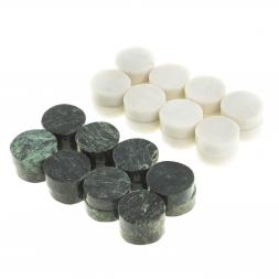 Игровые фишки для нард шашек 25 мм мрамор змеевик 32 штуки