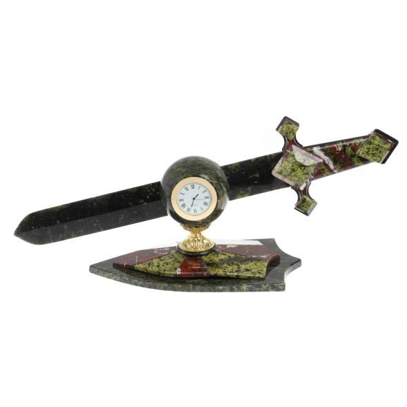 Настольный сувенир &amp;quot;Меч в шаре&amp;quot; змеевик креноид 127769