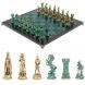 Шахматы &amp;quot;Средневековые рыцари&amp;quot; фигуры бронза / патина 44х44 см змеевик 128395