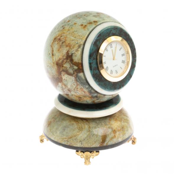 Настольные часы &amp;quot;Шар Антистресс&amp;quot; 9,5 см камень офиокальцит 124949