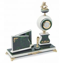 Набор с визитницей "Георгий Победоносец" камень мрамор